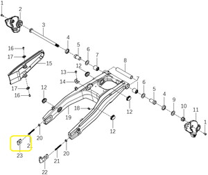 KOVE 510X/JAWA 500X Arka Zincir Gergi Braketi sol