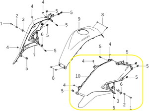 KOVE 510X Benzin Deposu Dış Grenajı yeşil/sağ