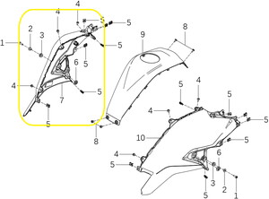 KOVE 510X Benzin Deposu Dış Grenajı yeşil/sol