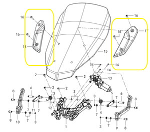 QJ FORTRESS350 Ön Siperlik Camı  Alt Bağlantı