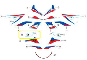 QJ SRK400RR Ön Panel Stıcker Küçük sol