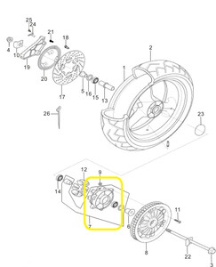 BAROSSA GV650 Arka Tekerlek Kasnak Göbeği