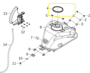KOVE 125R/250R/250RR  Benzin Deposu Kapak Lastiği