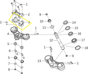 KOVE 125R/250R Direksiyon Kelepçesi Alt