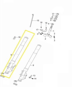 KOVE 800X Ön Amortisör sağ