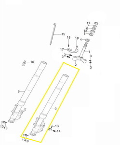KOVE 800X Ön Amortisör sol