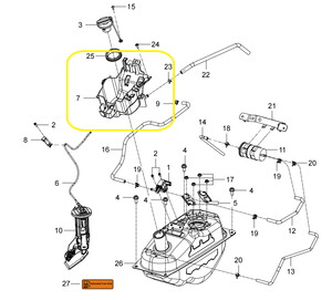 BAROSSA ADV125 Benzin Deposu İç Plastiği