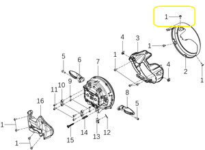 KOVE 510F Ön Far Muhafaza Üst Vidası