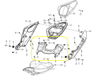 QJ SRK125R Ön Sele Altı Plastik