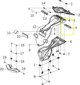 KOVE 125R/250R/250RR Arka Sinyal sağ
