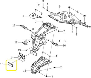 KOVE 800X Arka Çamurluk Reflektör