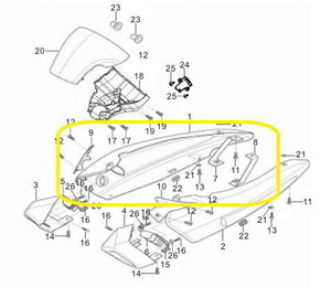 BAROSSA GV650 Arka Yan Kapağı sağ