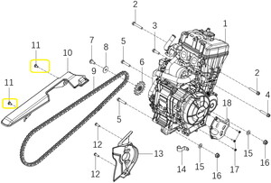 KOVE 510X Arka Zincir Muhafaza Bağlantı Vidası