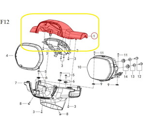 QJ VPS125 Kilometre Saati Üst Muhafaza siyah