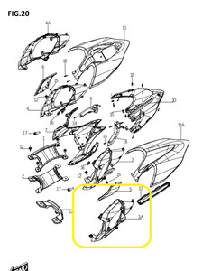 BAROSSA JEDI750 Arka Stop Dekor Plastiği Dış sol