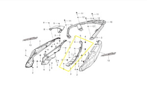 QJ FORTRESS350 Arka Kuyruk Grenajı Alt Plastik sol