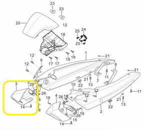 BAROSSA GV650 Arka Alt Yan Kapağı İçi sağ