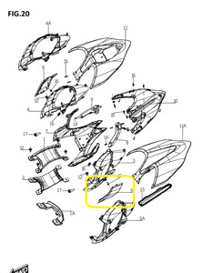BAROSSA JEDI750 Arka Kuyruk  Yan Kapağı sol  gri