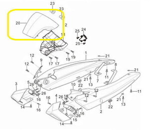BAROSSA GV650 Arka Alt Yan Kapağı sağ
