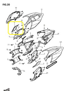 BAROSSA JEDI750 Arka Kuyruk  Yan Kapağı sağ gri