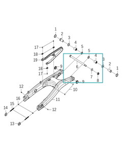 KOVE 800X Arka Maşa Bağlantı Mili ve Somunu