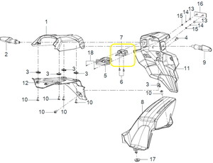 BAROSSA ADV125 Arka Plaka Aydınlatma Tutucu