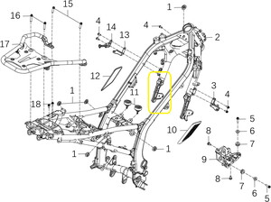 KOVE 800X Motor Bağlantı Braketi sol