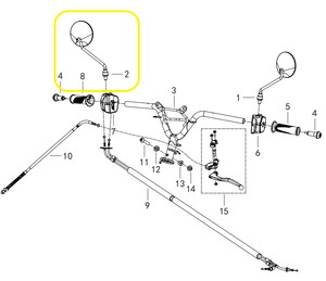QJ LTM125/VPS125 Ayna sağ