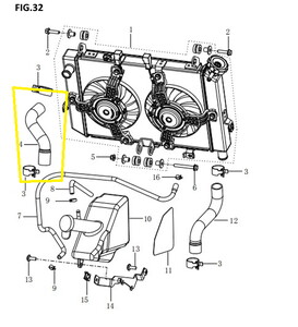BAROSSA JEDI750 Radyatör Hortumu Kısa