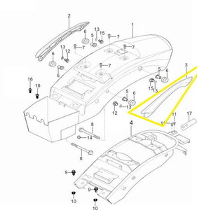BAROSSA GV650 Arka Çamurluk Yan Çıta sol