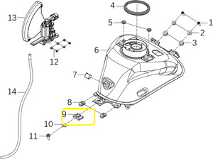 KOVE 125R/250R/250RR Benzin Deposu Arka Plas Takoz