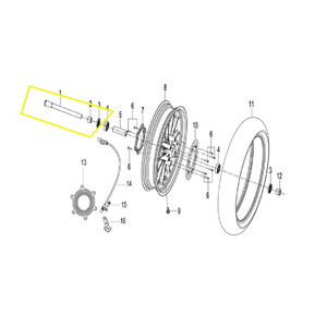 QJ TRX12/SRK125S Ön Tekerlek Göbek Mili