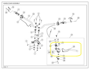 JAWA PERAK Debriyaj Kolu Kütüklü sol