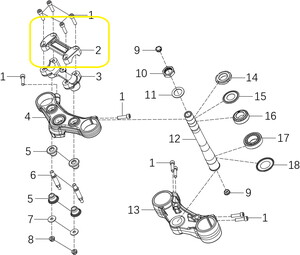 KOVE 125R/250R Direksiyon Kelepçesi üst