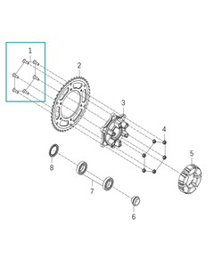 KOVE 800X Arka Zincir Dişlisi Cıvata Somunu Set