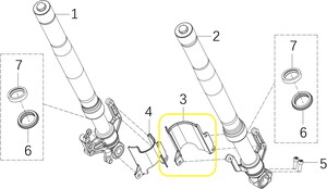 KOVE 125R/250R/250RR Ön Amortisör Alt Kapağı sağ