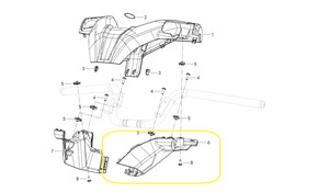 QJ FORTRESS350 Direksiyon Alt Plastiği  sol