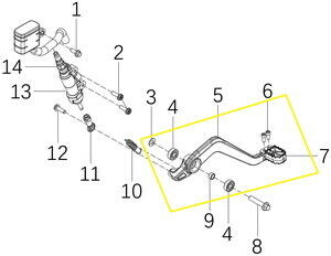 BAROSSA JEDI750 Arka Fren Pedalı