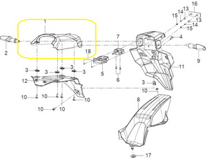 BAROSSA ADV125 Arka Tekerlek Üst Çamurluk