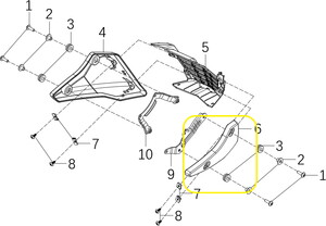 KOVE 125R/250R Motor Koruma Alt Plastiği sağ