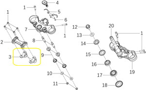 KOVE 510X/JAWA 500X Gidon Bağlama Kelepçesi Alt