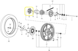 KOVE 125R Arka Zincir Dişlisi Göbeği Takoz
