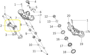 KOVE 510X/JAWA 500X Gidon Bağlama Kelepçesi Üst