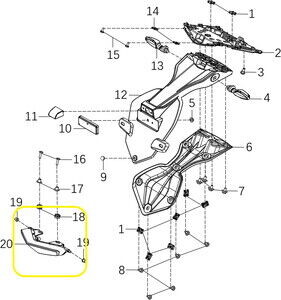 Qj SRK125S Arka Stop Lambası