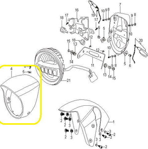 BAROSSA GV650 Ön Far Çerçevesi