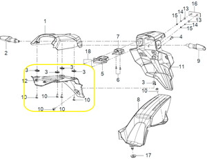 QJ ATR125 Arka Çamurluk İç Panel