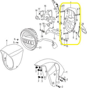 BAROSSA GV650 Ön Far Arka Plastiği
