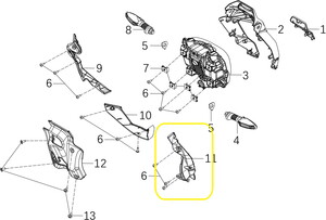 KOVE 125R/250R Ön Far Alt Muhafazası Plastiği sağ
