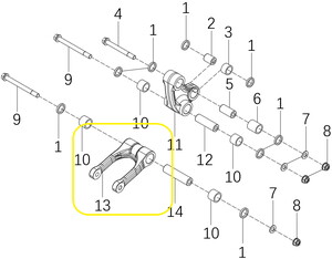 KOVE 510X/JAWA 500X Arka Amortisör Bağlantı Kolu