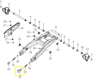 KOVE 510X/JAWA 500X Arka Zincir Gergi Braketi Sağ